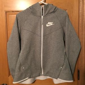 Nike Gray ZipUp Hoodie high/low detail size L